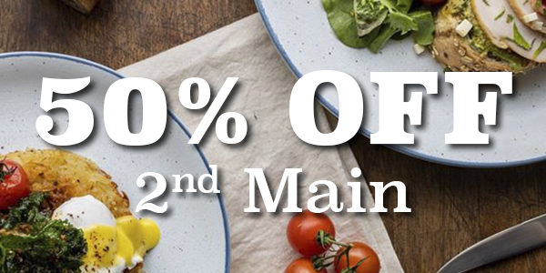 BRUNCH: 50% OFF 2ND MAINS | Why Not Deals & Promotions