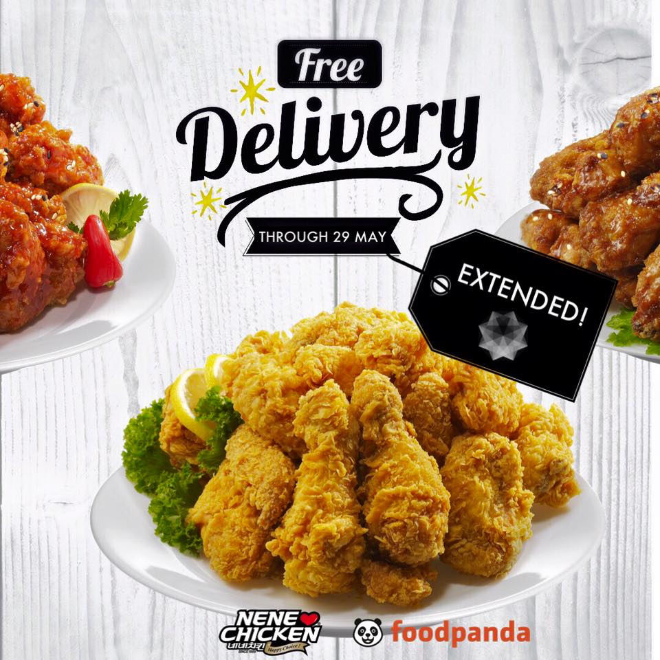 NeNe Chicken Singapore Free Delivery ends 29 May 2016