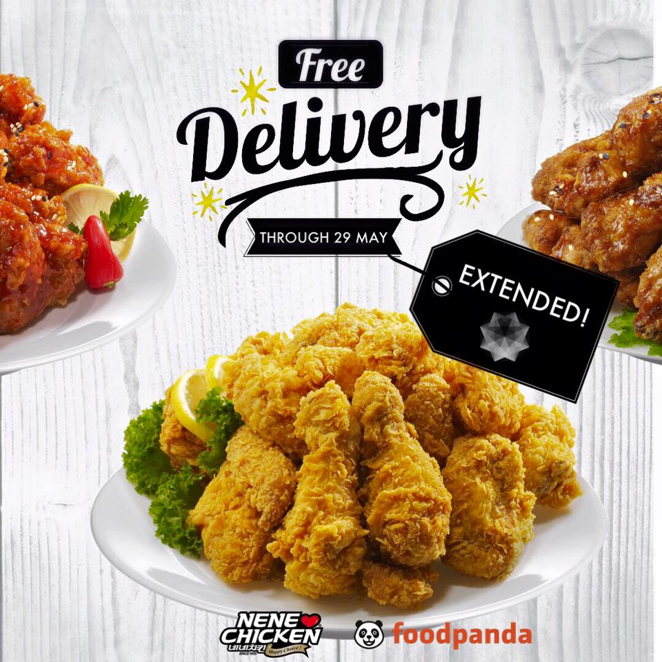 NeNe Chicken Singapore Free Delivery ends 29 May 2016