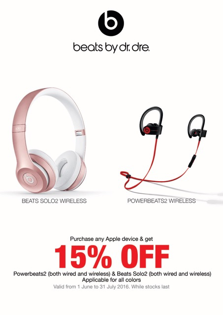 Beats by Dre SG 15% Off Popular Models ends 31 Jul 2016 - Why Not Deals
