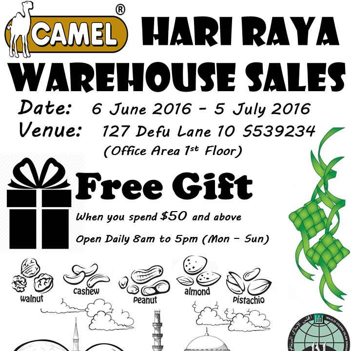 CAMEL Hari Raya Warehouse Sales 6 Jun to 5 Jul 2016