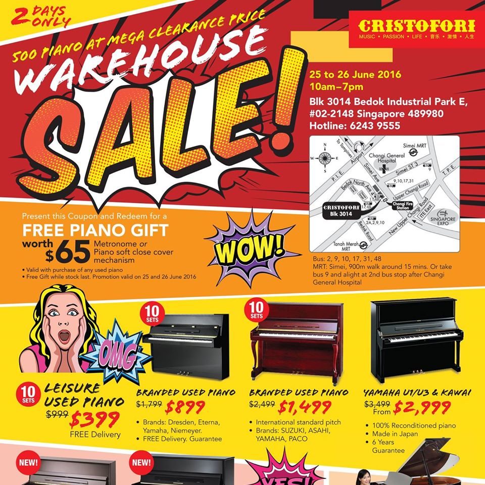 Cristofori SG Warehouse Sales 2 Days Only 25 to 26 Jun 2016