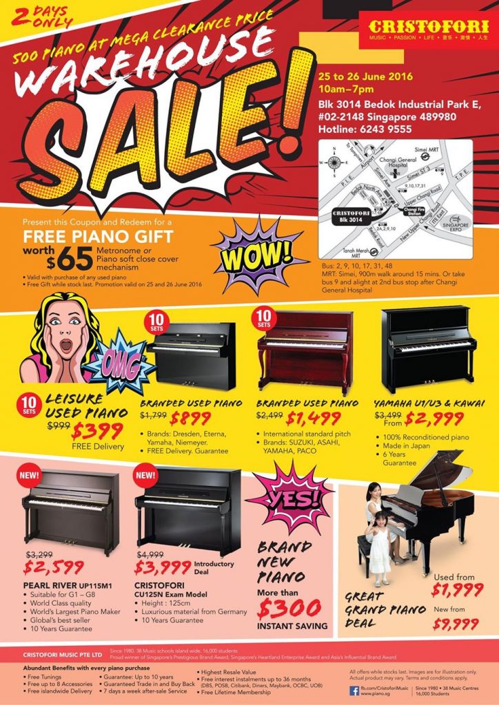 Cristofori SG Warehouse Sales 2 Days Only 25 to 26 Jun 2016 - Why Not Deals 2