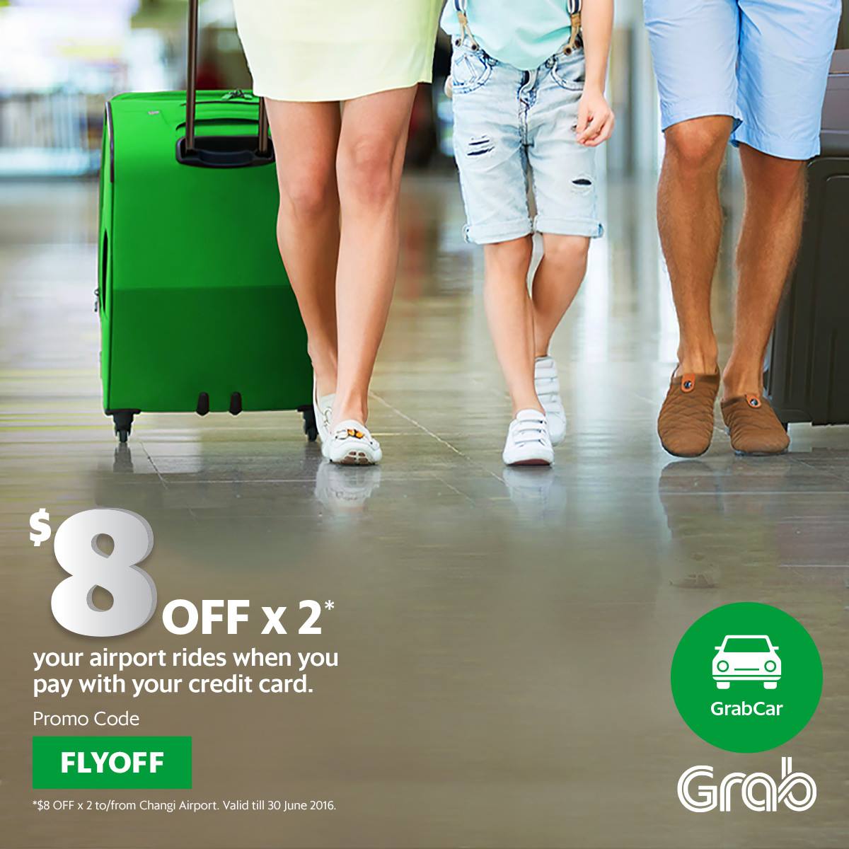 Grab SG Airport Promo Code $8 Off 2 GrabCar Rides ends 30 Jun 2016