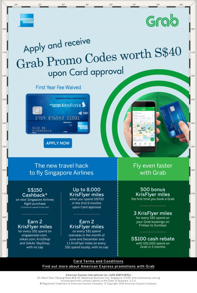 Grab SG Apply for AMEX KrisFlyer & Get $40 Grab Promo Codes - Why Not Deals 2