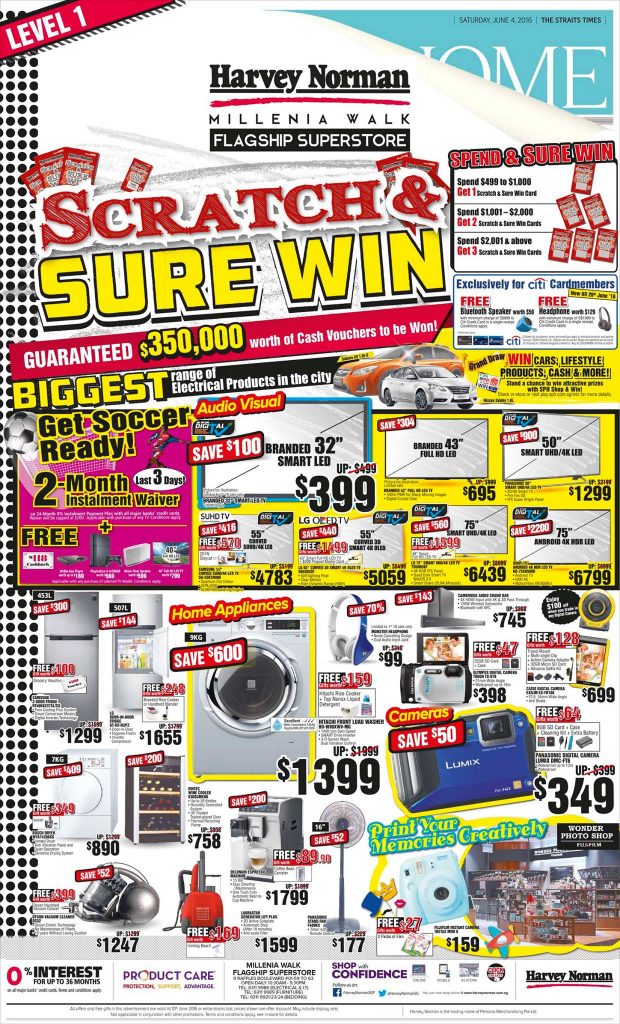 Harvey Norman SG Scratch Sure Win 4 to 24 Jun 2016 - Why Not Deals 1