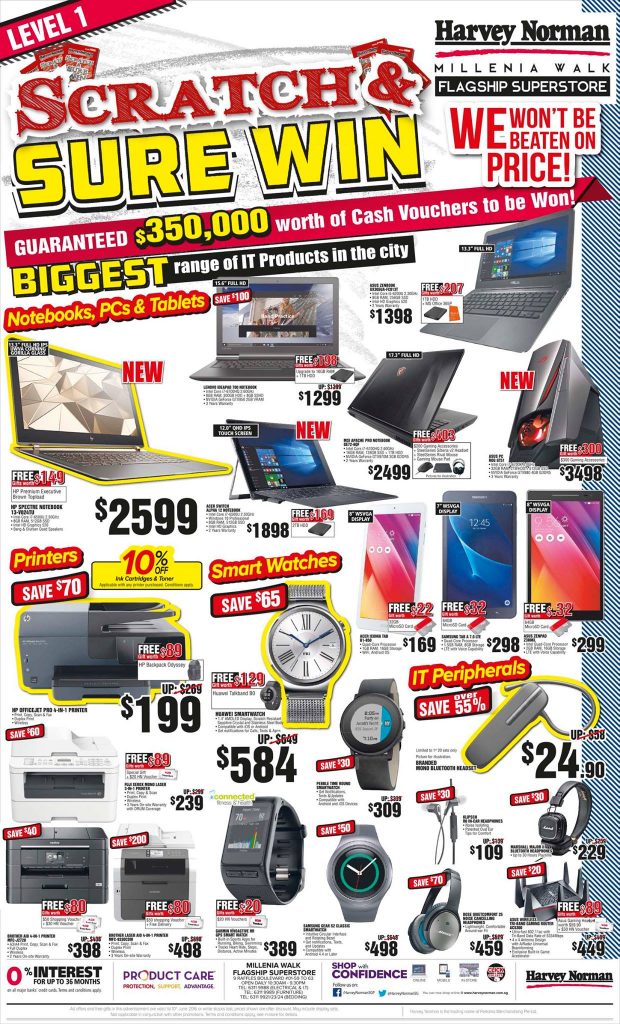 Harvey Norman SG Scratch Sure Win 4 to 24 Jun 2016 - Why Not Deals 2