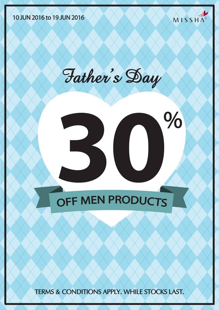 Missha SG Father's Day 30% Off Men Products 10 to 19 Jun 2016 - Why Not Deals