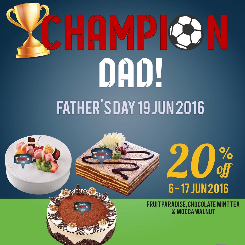 PrimaDeli SG 20% Off Father’s Day Cakes ends 19 Jun 2016