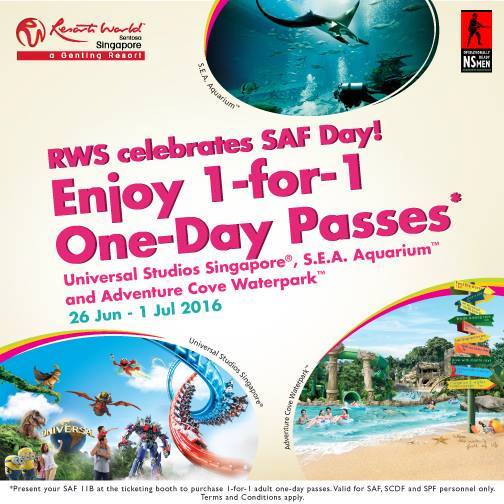 SAF Day Promo 2016 RWS 1-for-1 One-Day Passes 26 Jun to 1 Jul 2016