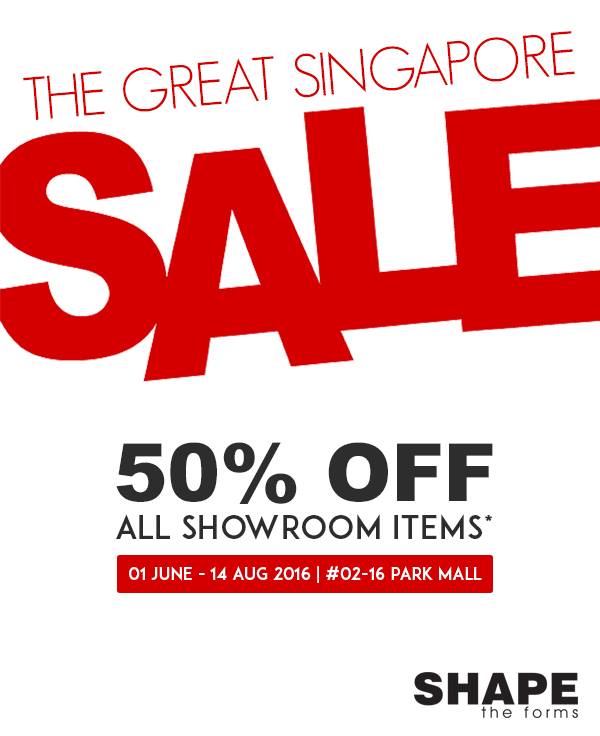 SHAPE the forms SG GSS 50% Off All Showroom Items 1 Jun to 14 Aug 2016 - Why Not Deals