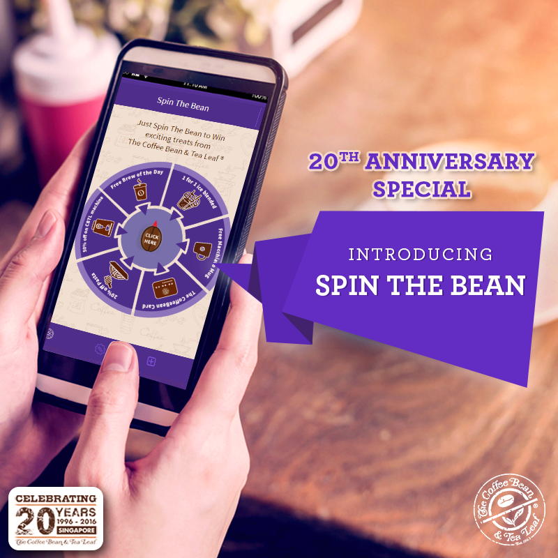 The Coffee Bean & Tea Leaf SG Daily Spin The Bean for Exciting Treats