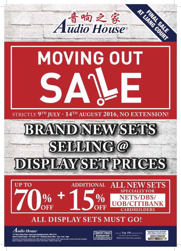 Audio House Moving Out Sale Singapore Promotion 9 Jul to 14 Aug 2016 | Why Not Deals 1
