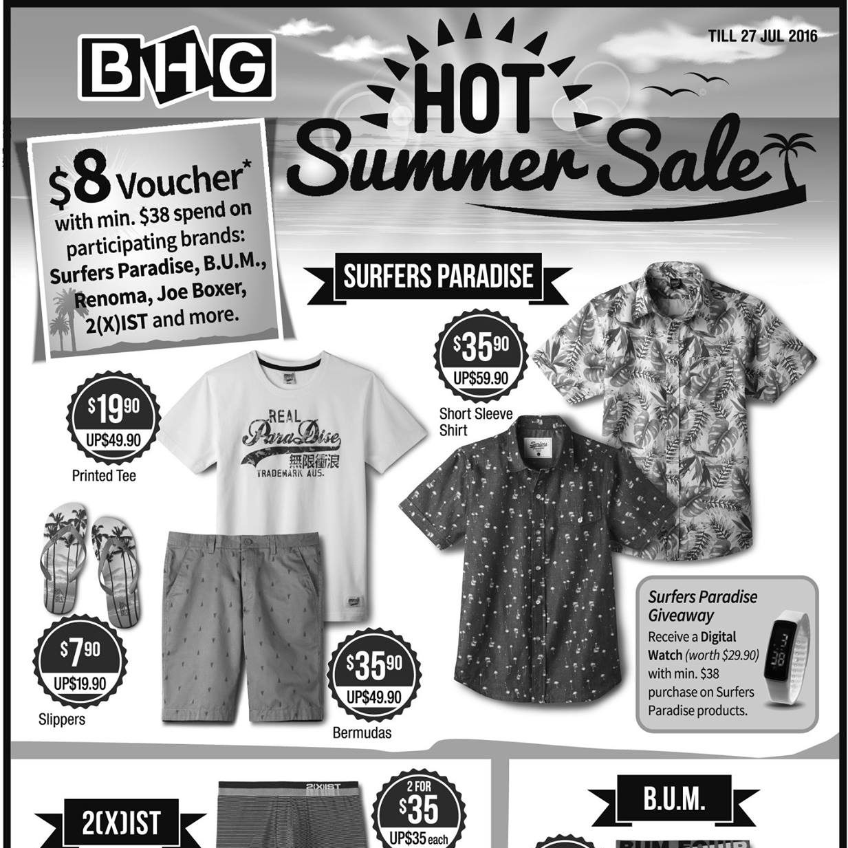 BHG Menswear Summer Sale Singapore Promotion ends 27 Jul 2016