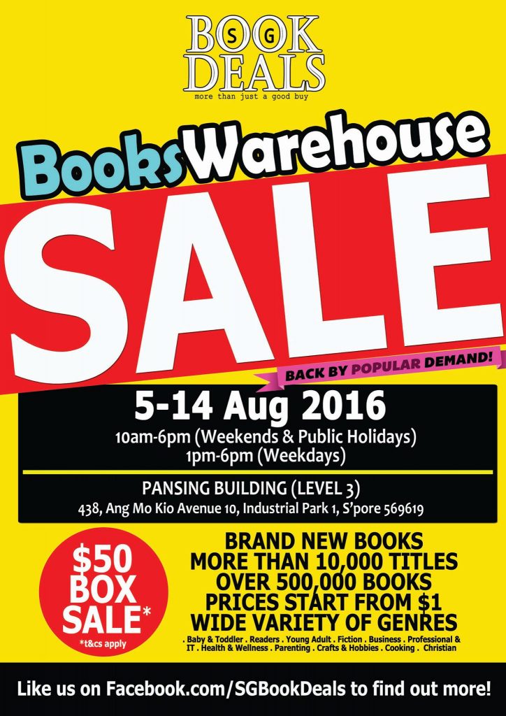 Book Deals Books Warehouse Sale Singapore Promotion 5 to 14 Aug 2016 | Why Not Deals