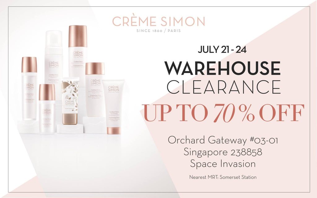 CRÈME SIMON Warehouse Clearance Singapore Promotion 21 to 24 Jul 2016 | Why Not Deals