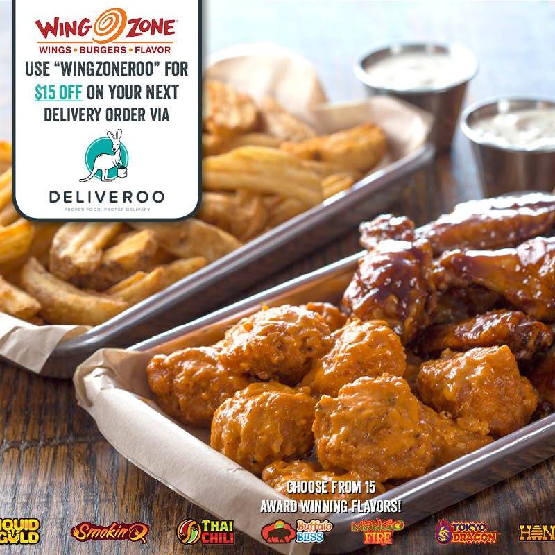 Deliveroo Wing Zone $15 Off Singapore Promotion ends 26 Sep 2016