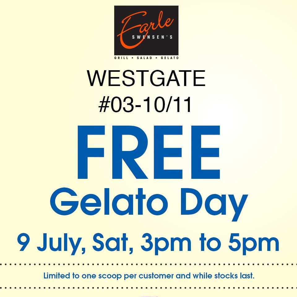 Earle Swensen’s FREE Gelato Day Singapore Promotion 9 Jul 2016