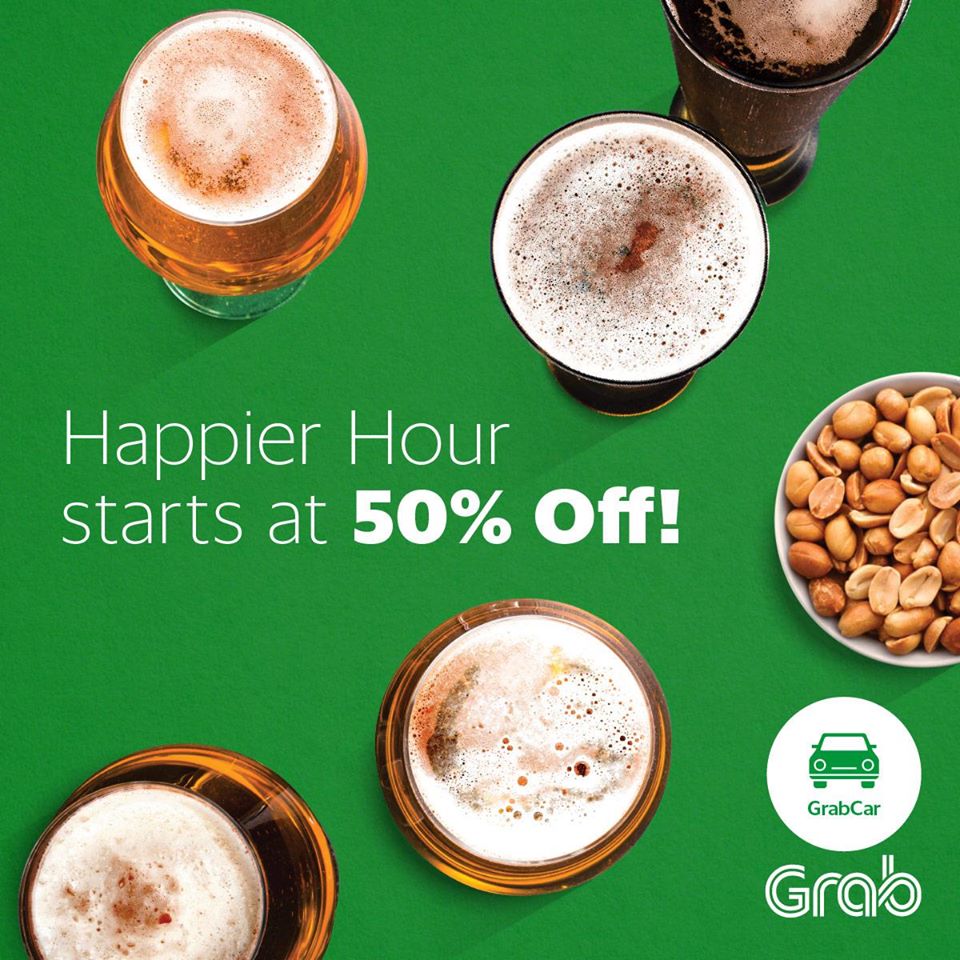 Grab Happier Hour 50% Off Singapore Promotion 25 Jul to 4 Aug 2016