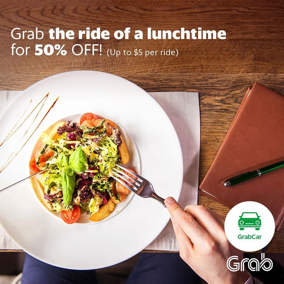 Grab Lunchtime Singapore Promotion 11 to 15 Jul 2016