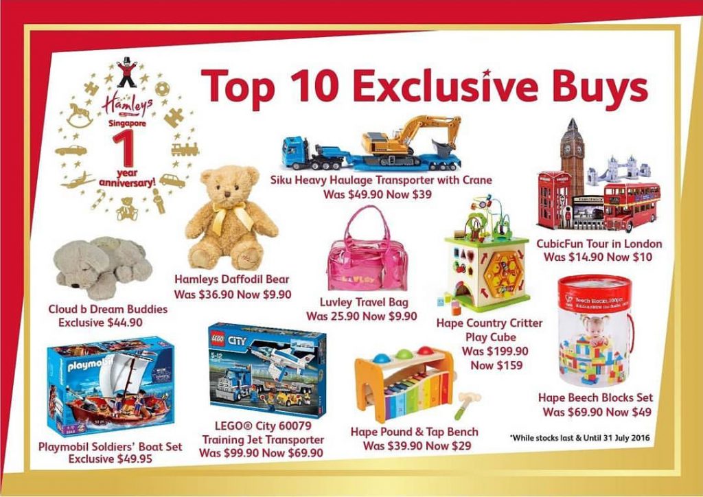 Hamleys 1 Year Anniversary Singapore Promotion ends 31 Jul 2016 | Why Not Deals