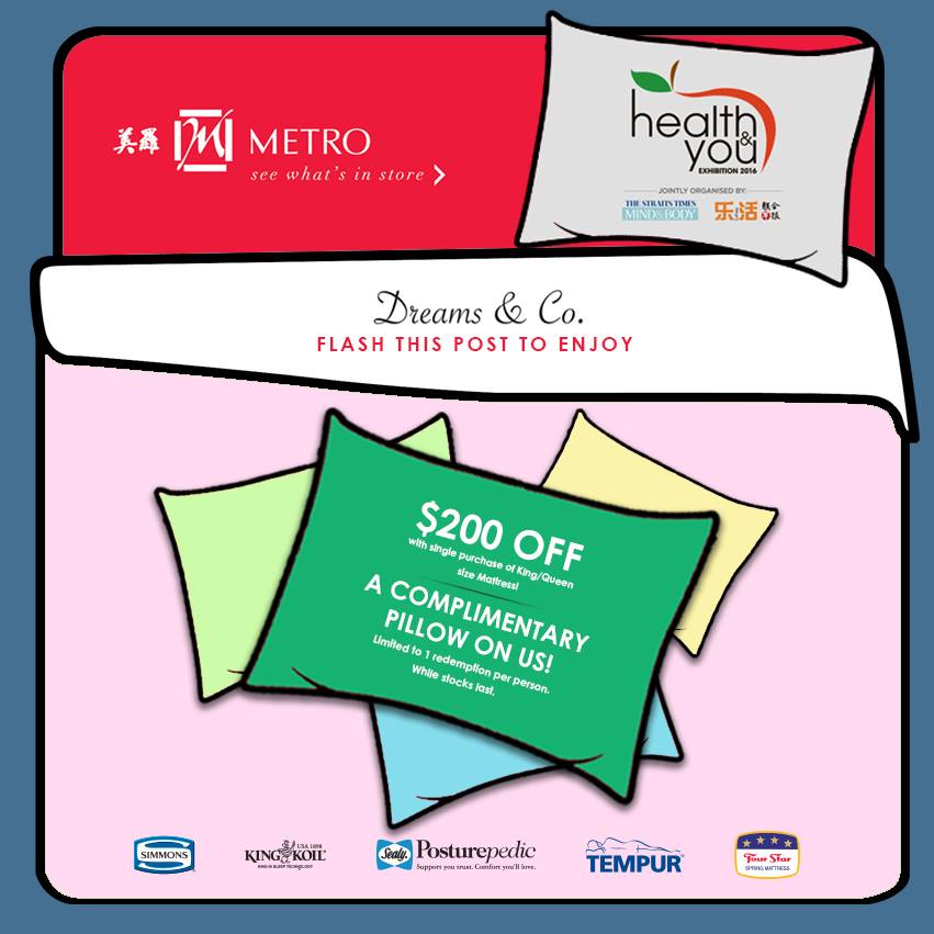 METRO Complimentary Pillow Singapore Promotion  9 to 10 Jul 2016