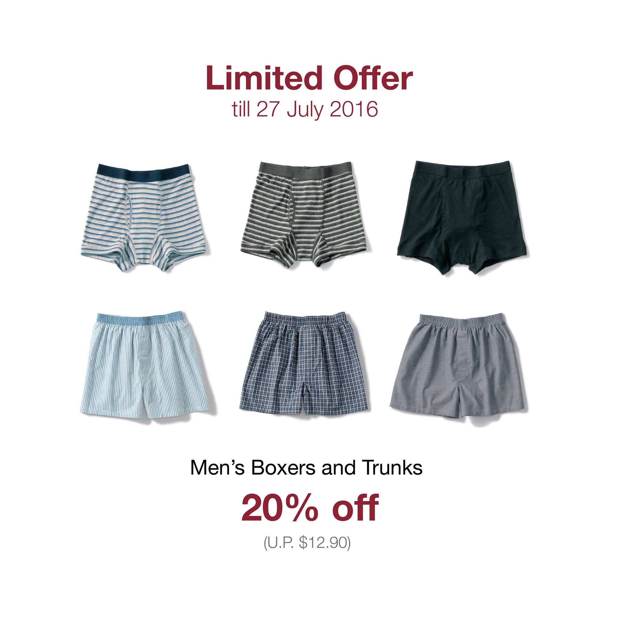 MUJI Boxers & Trunks Singapore Promotion ends 27 Jul 2016 | Why Not Deals