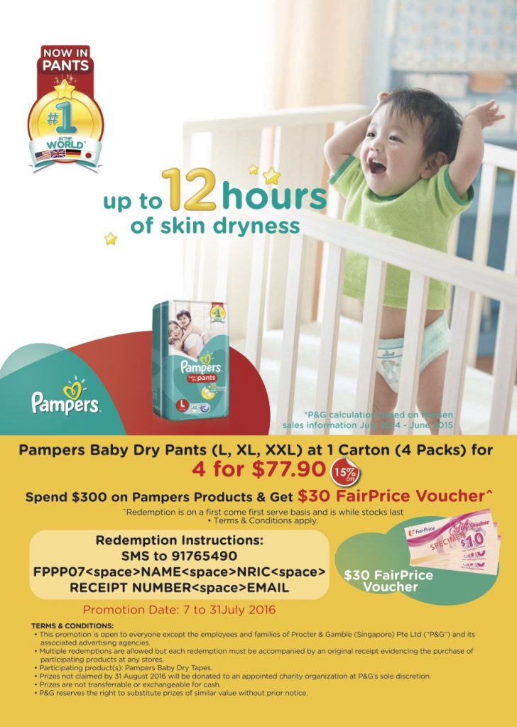 NTUC FairPrice Singapore Pampers Promotion 7 to 31 Jul 2016 | Why Not Deals