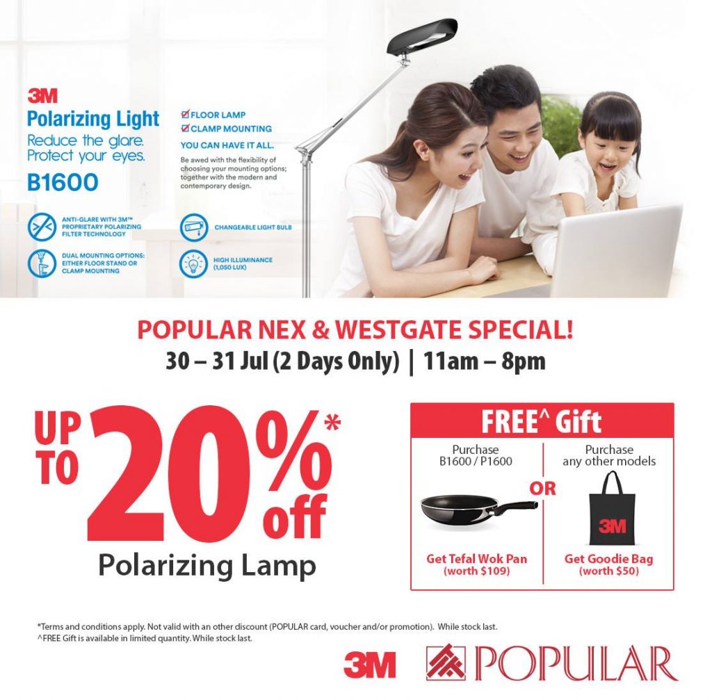 Popular Nex & Westgate Polarizing Lamp Singapore Promotion 30 to 31 Jul 2016 | Why Not Deals