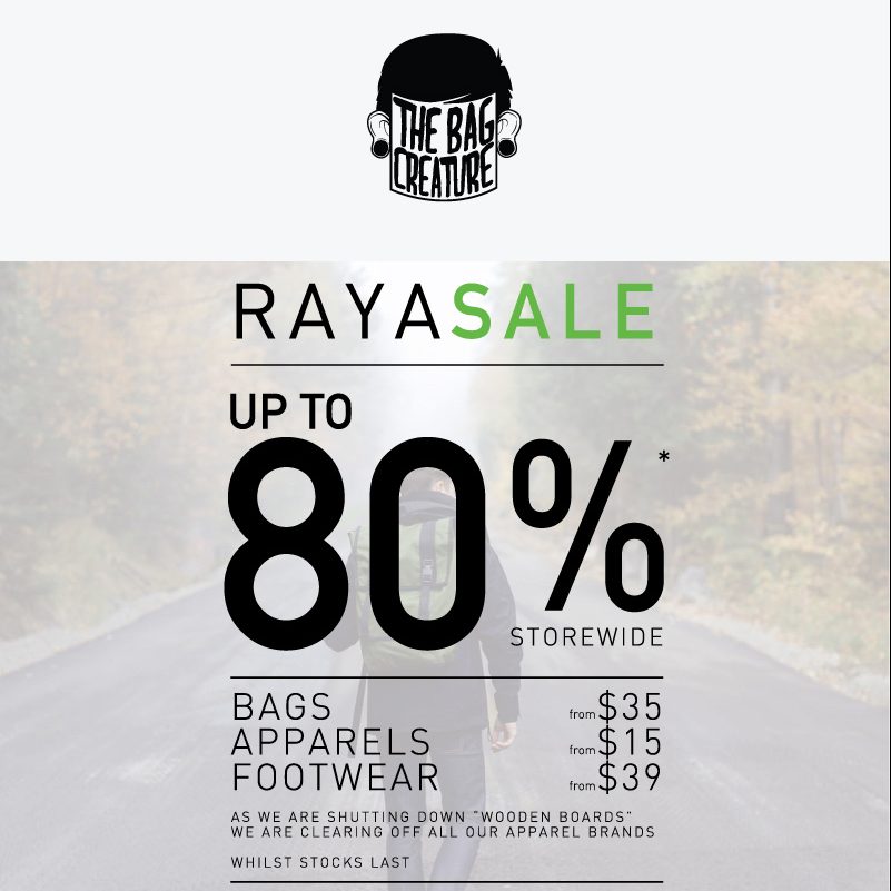 The Bag Creature Raya Sale Singapore Promotion 6 to 10 Jul 2016