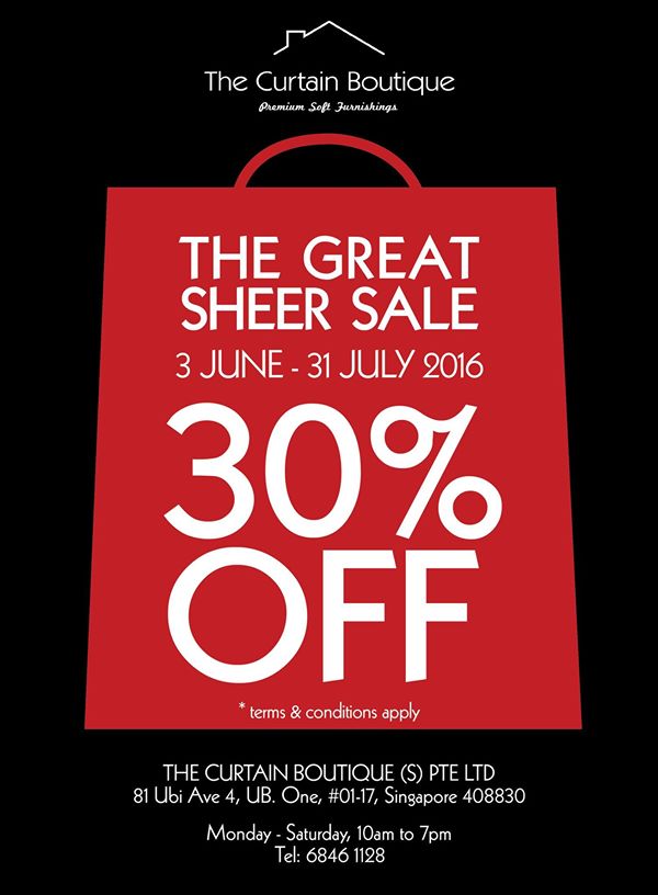 The Curtain Boutique GSS Singapore Promotion 3 Jun to 31 Jul 2016 | Why Not Deals