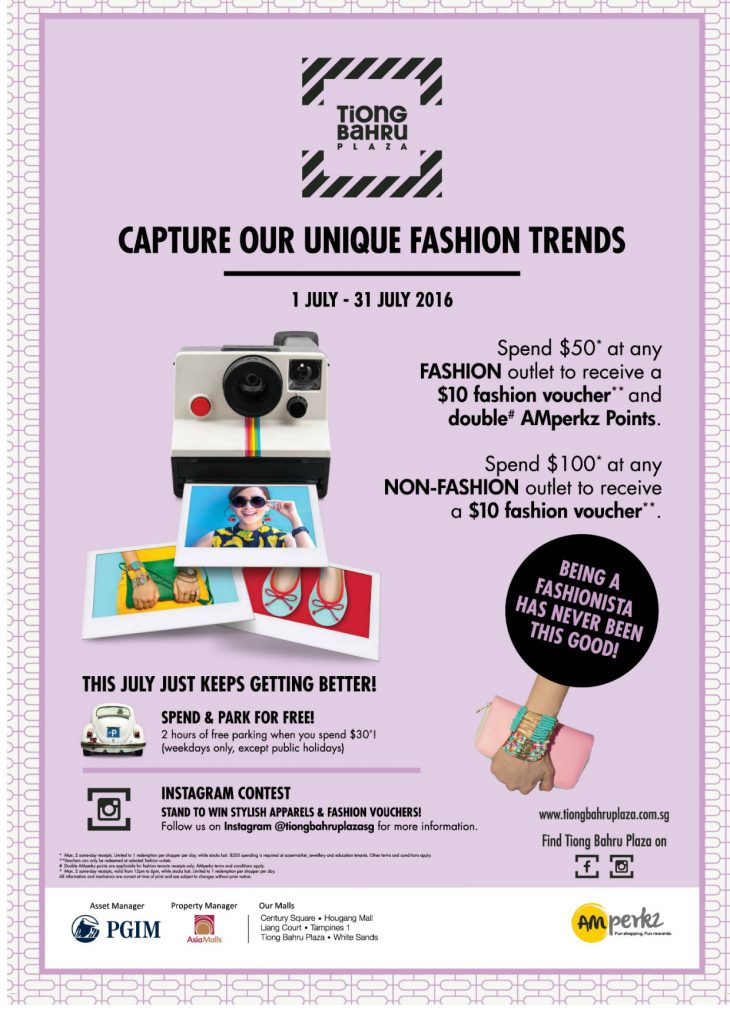 Tiong Bahru Plaza Fashion Trends Singapore Contest 1 to 31 Jul 2016 | Why Not Deals