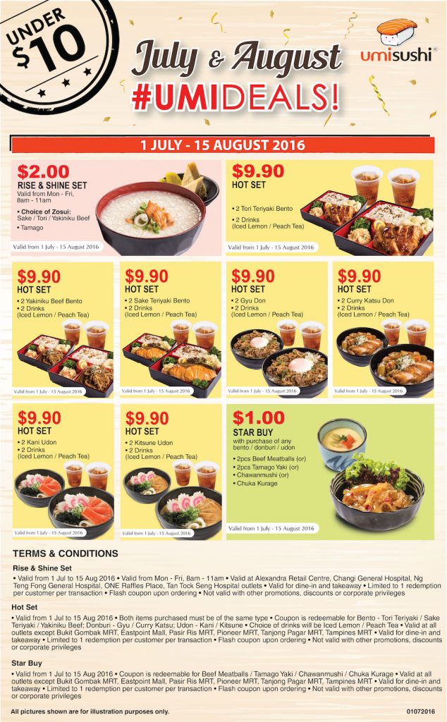 Umisushi July & August UMIDEALS Singapore Promotion 1 Jul to 15 Aug 2016 | Why Not Deals