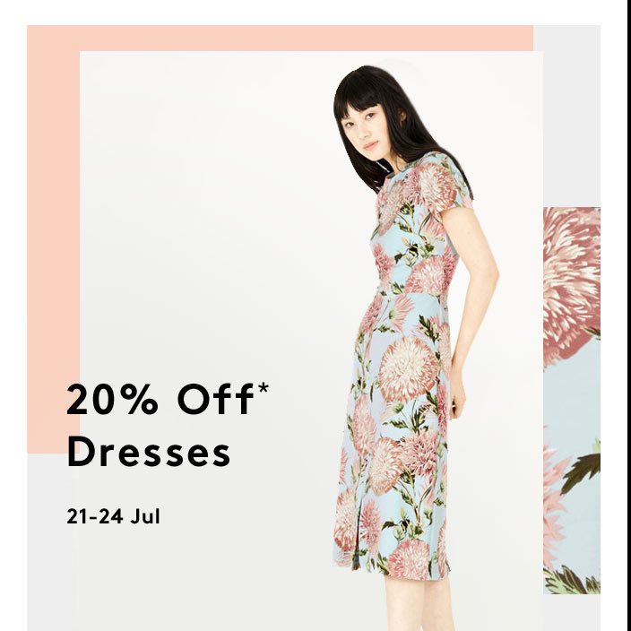 WAREHOUSE 20% Off Dresses Singapore Promotion 21 to 24 Jul 2016