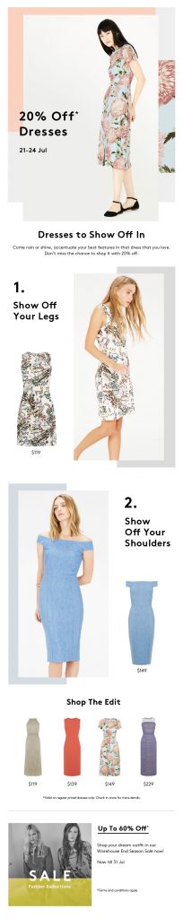 WAREHOUSE 20% Off Dresses Singapore Promoti | Why Not Deals