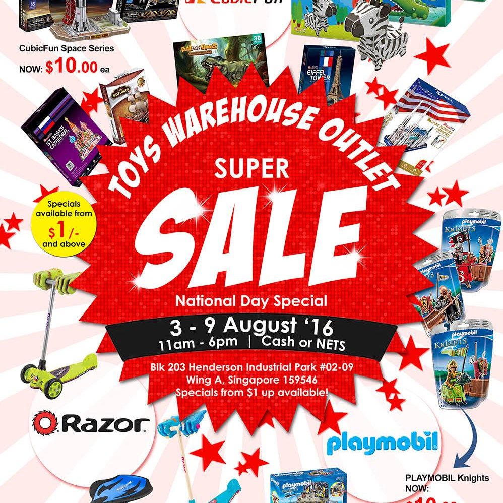 Action Toyz National Day Specials Singapore Promotion 3 to 9 Aug 2016