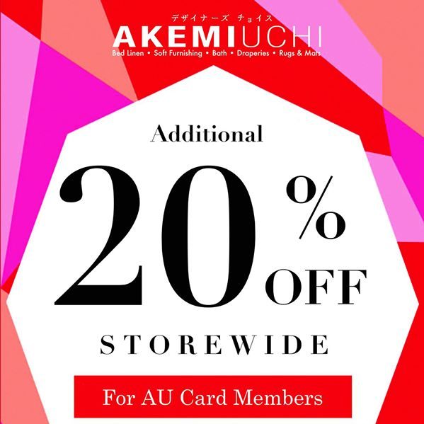 Akemi Uchi Singapore AU Members Additional 20% Off Storewide Promotion 1 to 4 Sep 2016