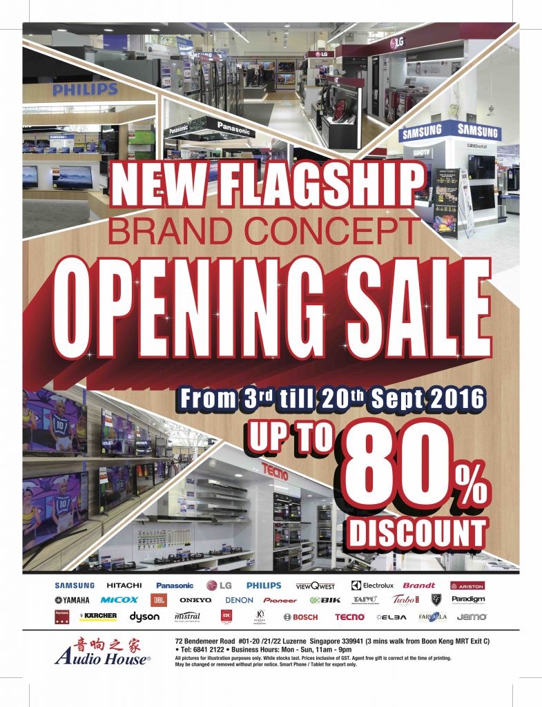 Audio House Singapore New Flagship Opening Sale Up to 80% Off Promotion 3 to 20 Sep 2016 | Why Not Deals