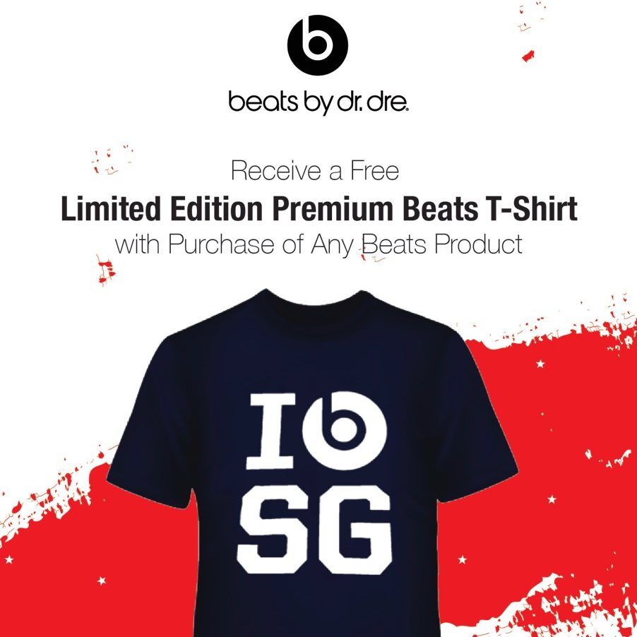 Beats by Dre Singapore Get a FREE Limited Edition Beats T-Shirt with Purchase ends 31 Aug 2016