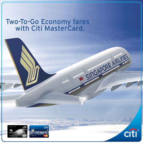 CITI Singapore Two-To-Go Fares with Singapore Airlines Promotion ends 31 Aug 2016