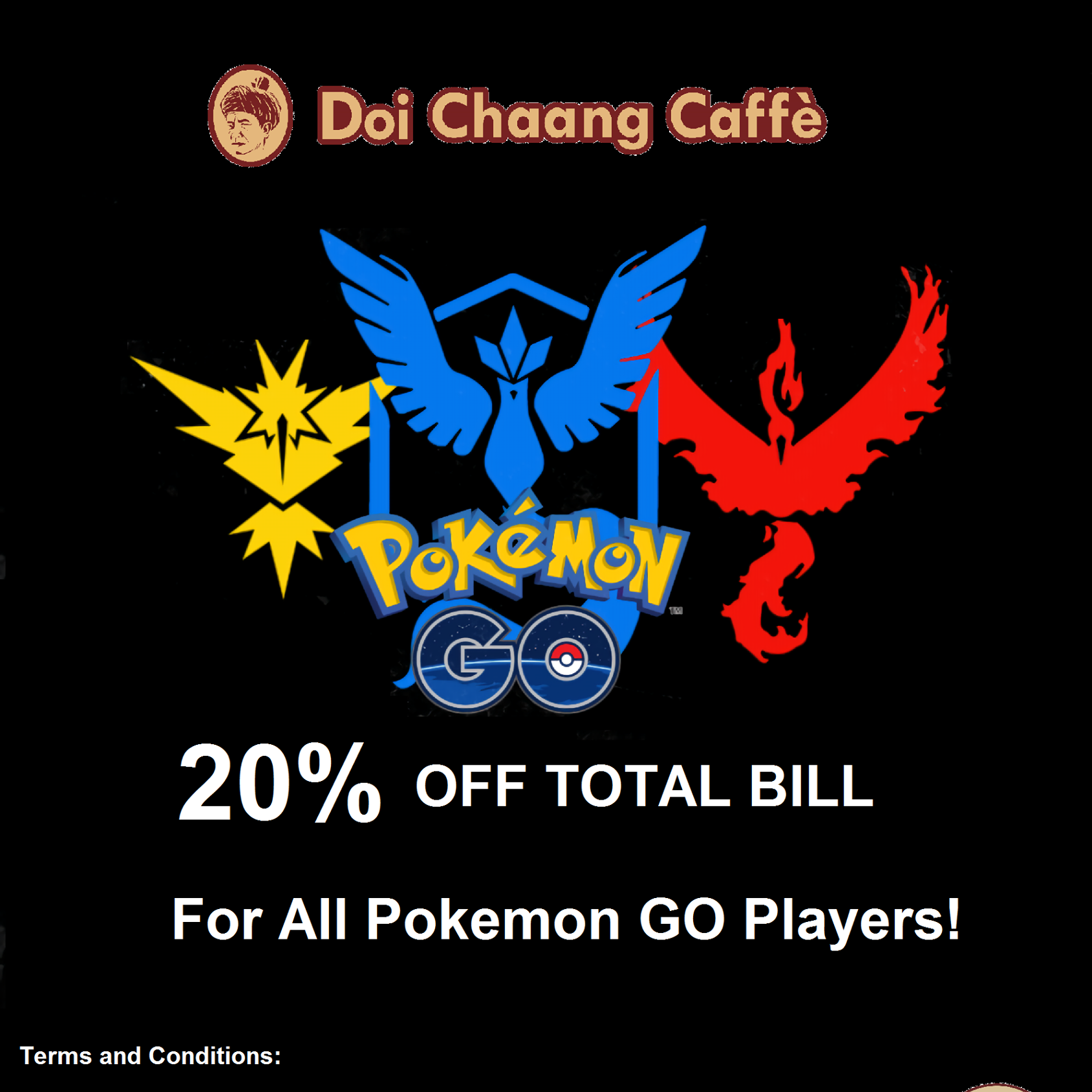 Doi Chaang Caffè 20% Off for Pokemon GO Players Singapore Promotion ends 31 Aug 2016