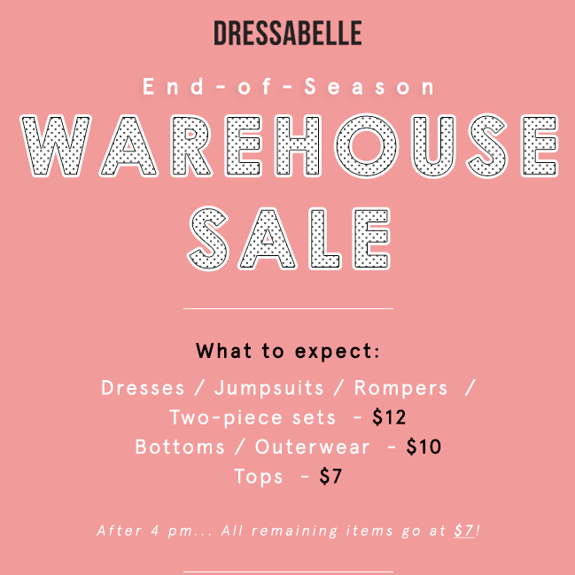 Dressabelle Warehouse Sale Singapore Promotion 6 Aug 2016