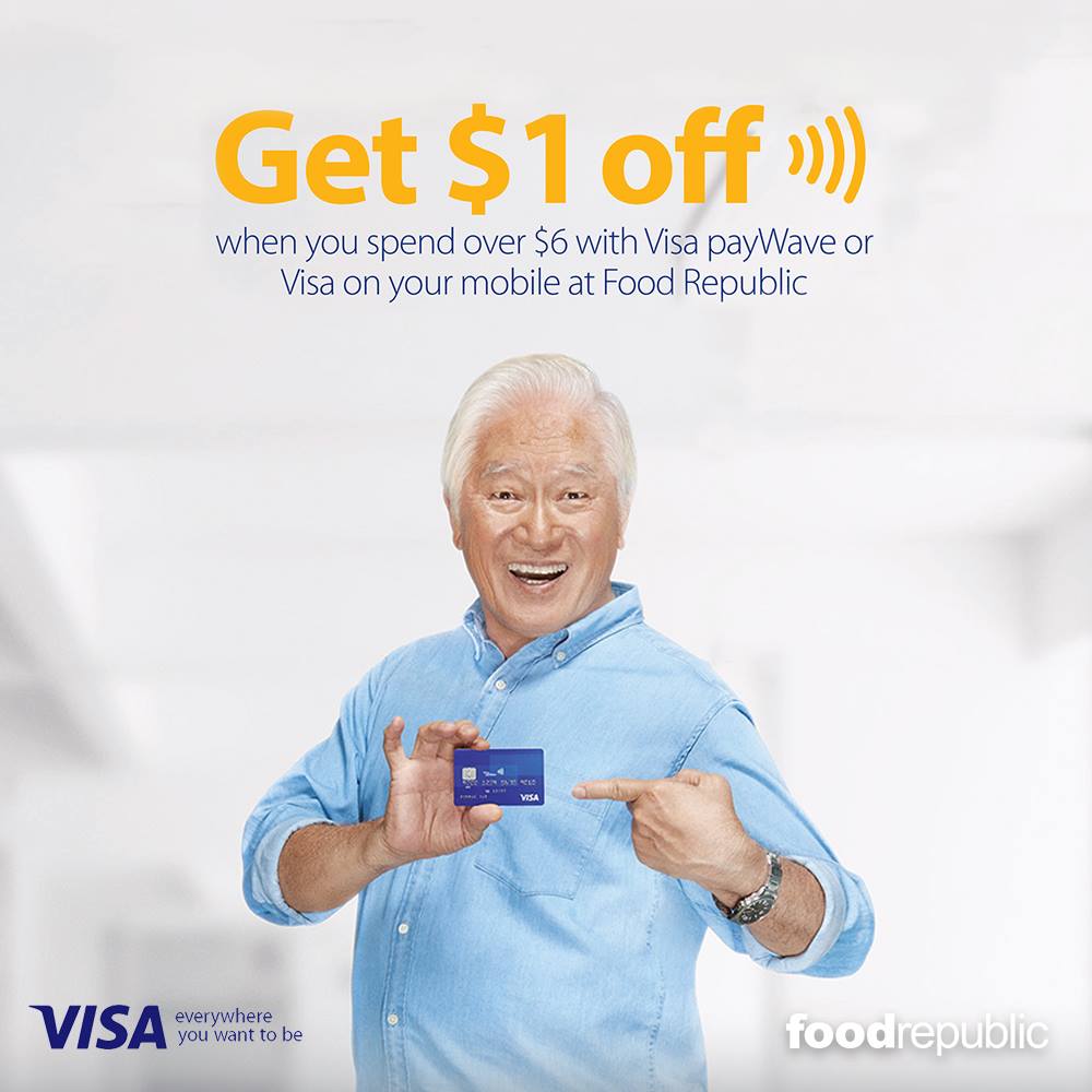 Food Republic $1 Off $6 Spent with VISA Singapore Promotion 1 to 31 Aug 2016