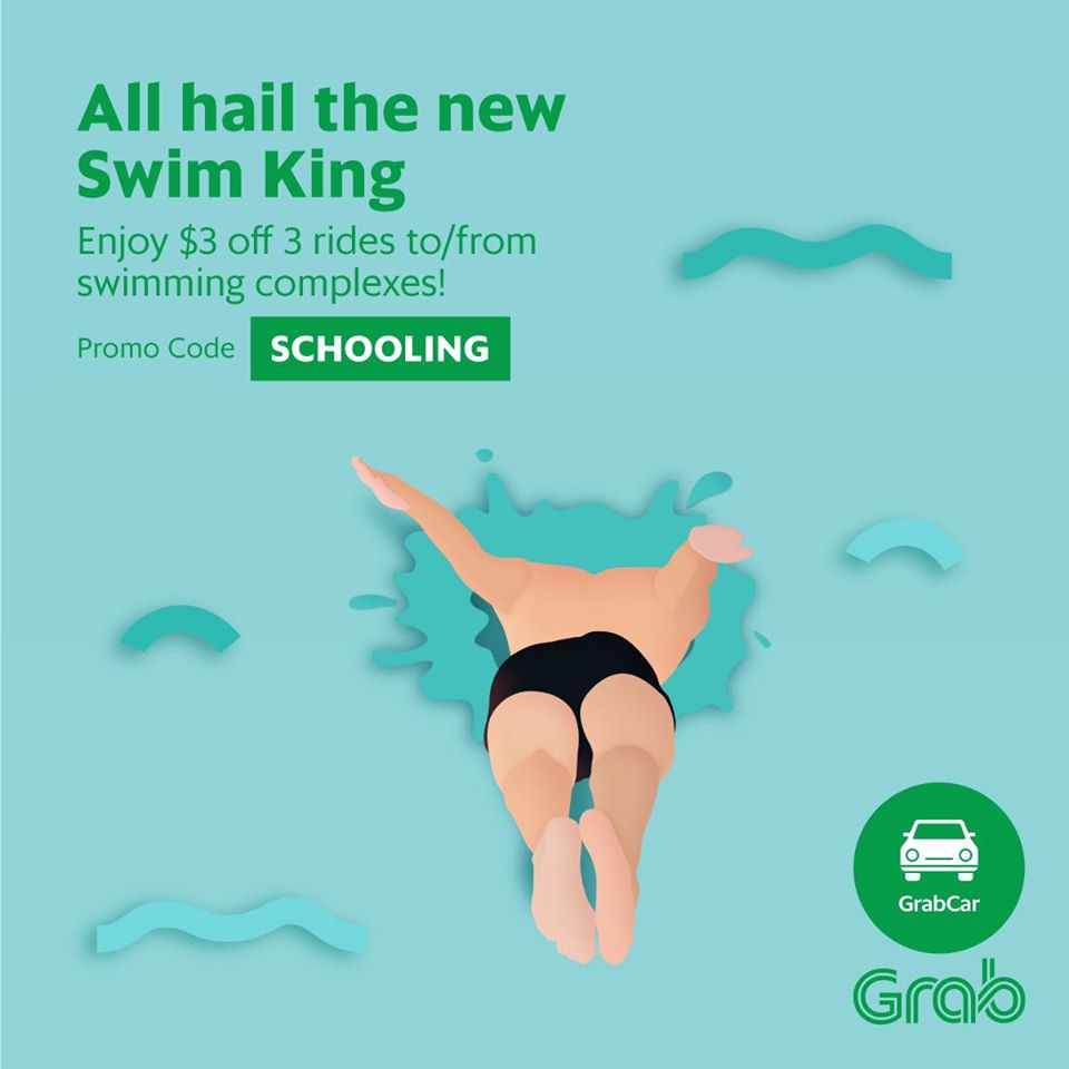Grab Celebrating Singapore 1st Olympic Gold $3 Off Promotion 14 to 31 Aug 2016