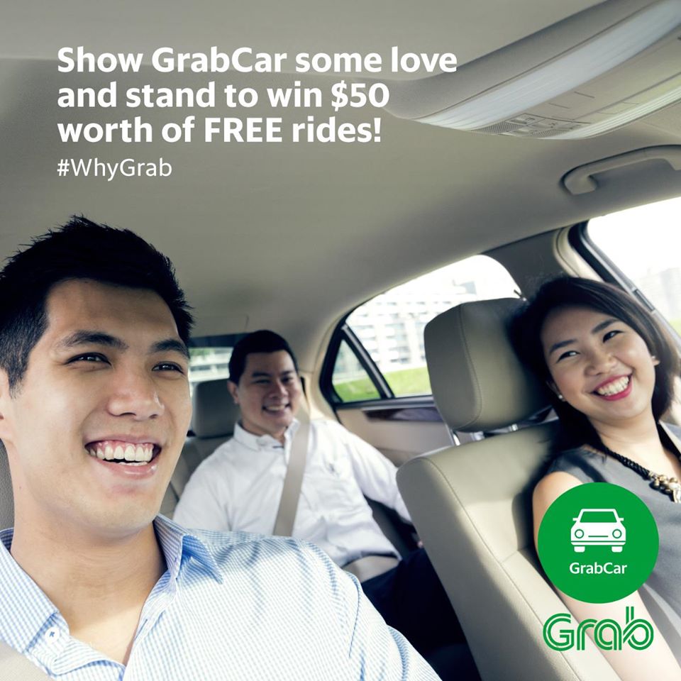 Grab Singapore Show GrabCar Some Love & Stand to Win FREE Rides Contest ends 9 Sep 2016