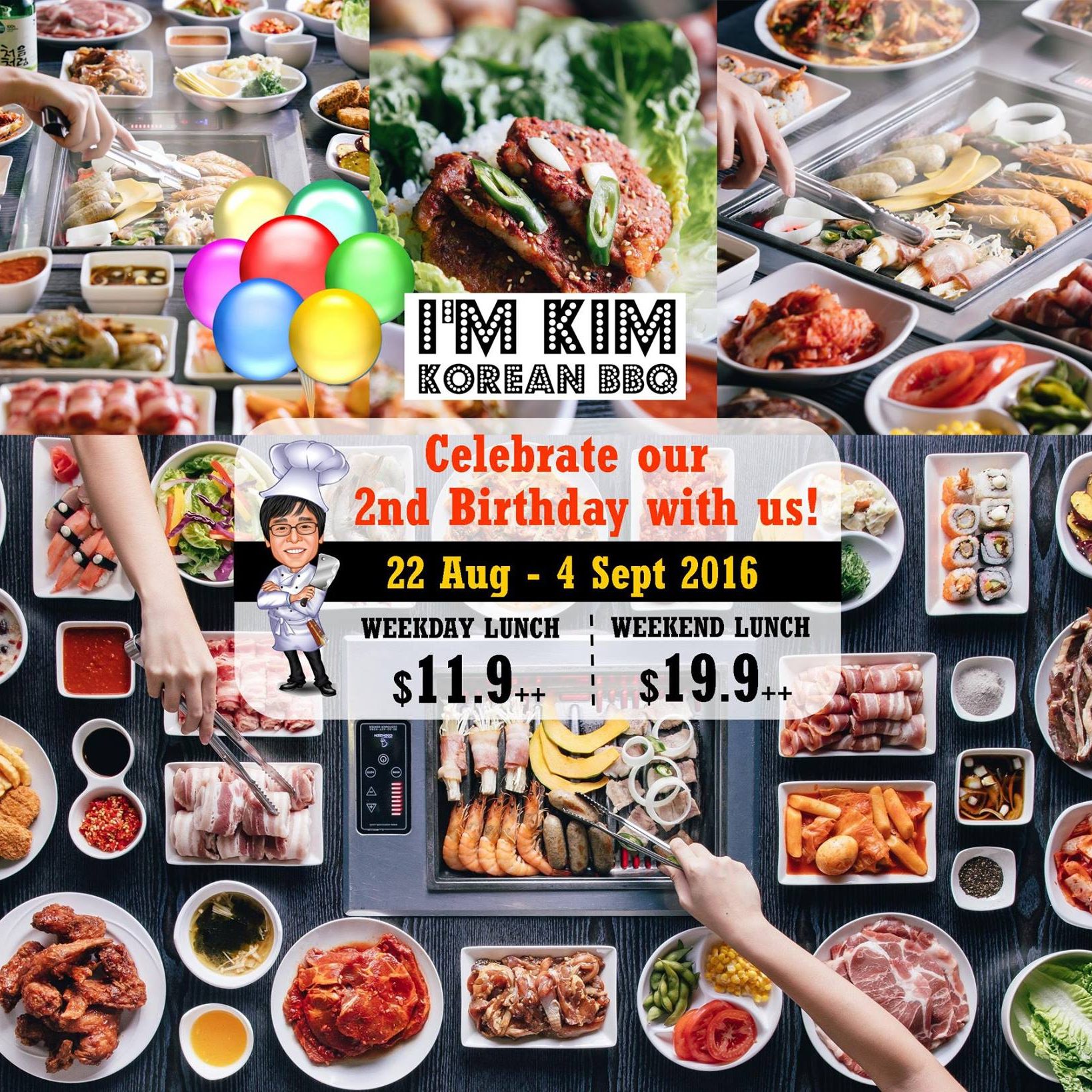 I’m KIM Korean BBQ Singapore 2nd Birthday Promotion 22 Aug to 4 Sep 2016