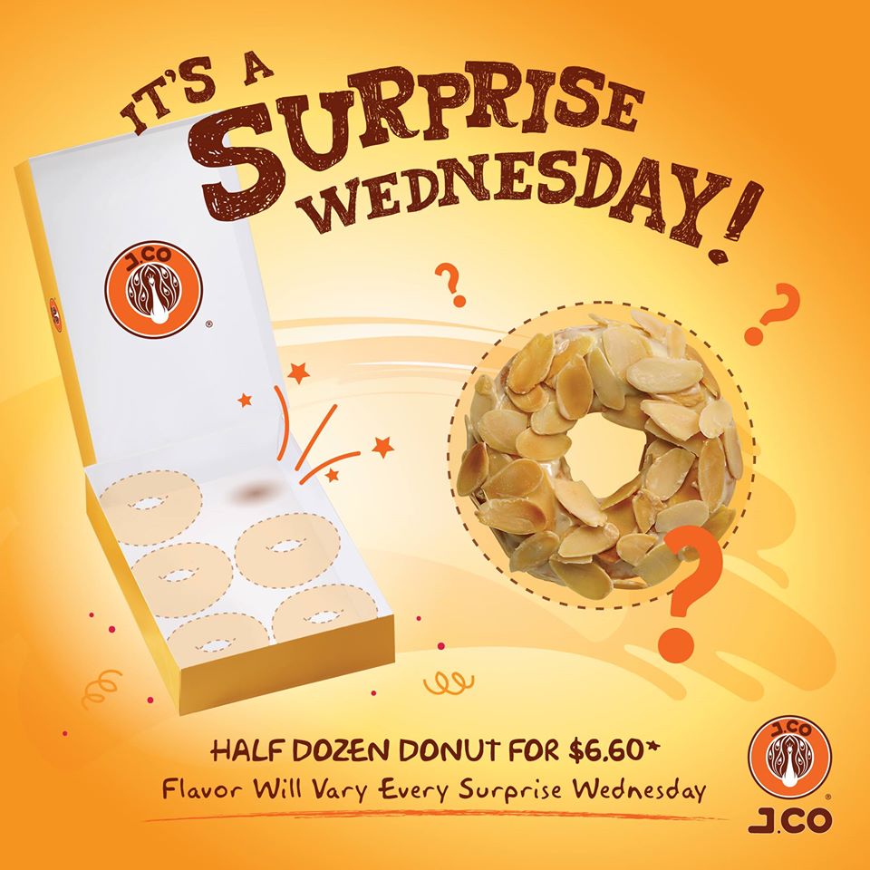 J.CO Donuts & Coffee Singapore Wednesday 6 Donuts for $6.60 Promotion ends 31 Aug 2016