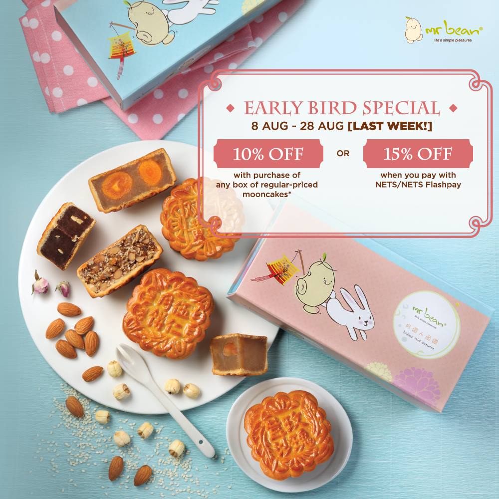 Mr Bean Singapore Mooncake Early Bird Special Promotion 8 to 28 Aug 2016