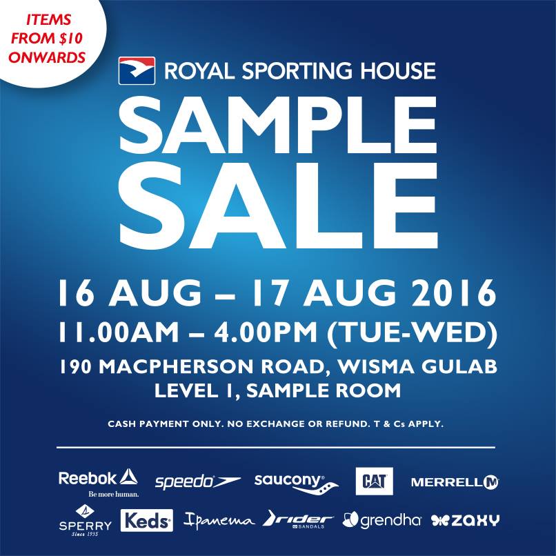 Royal Sporting House Singapore Sample Sale Extended Promotion ends 18 Aug 2016