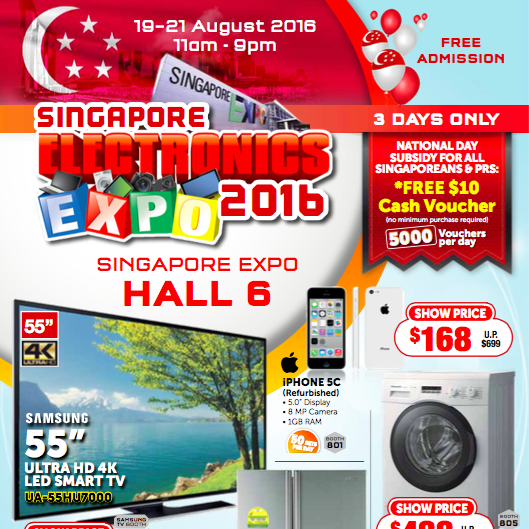 Singapore Electronics Expo 2016 Up to 95% Off Promotion 19 to 21 Aug 2016
